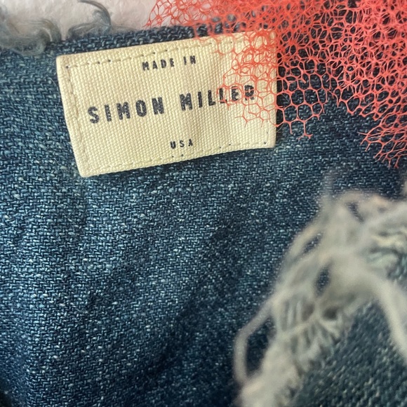 Simon Miller Denim Fringe Top s - Picture 2 of 3